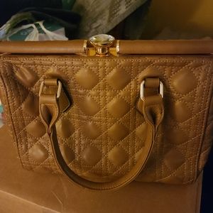 Beautiful caramel diamond closure purse